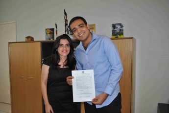 Andrea Linard e o novo servidor da Unilab, Samuel Magalhães.